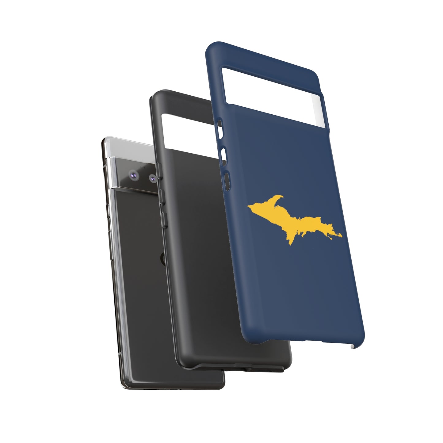 Michigan Upper Peninsula Tough Phone Case (Navy w/ Gold UP Outline) | Samsung & Pixel Android