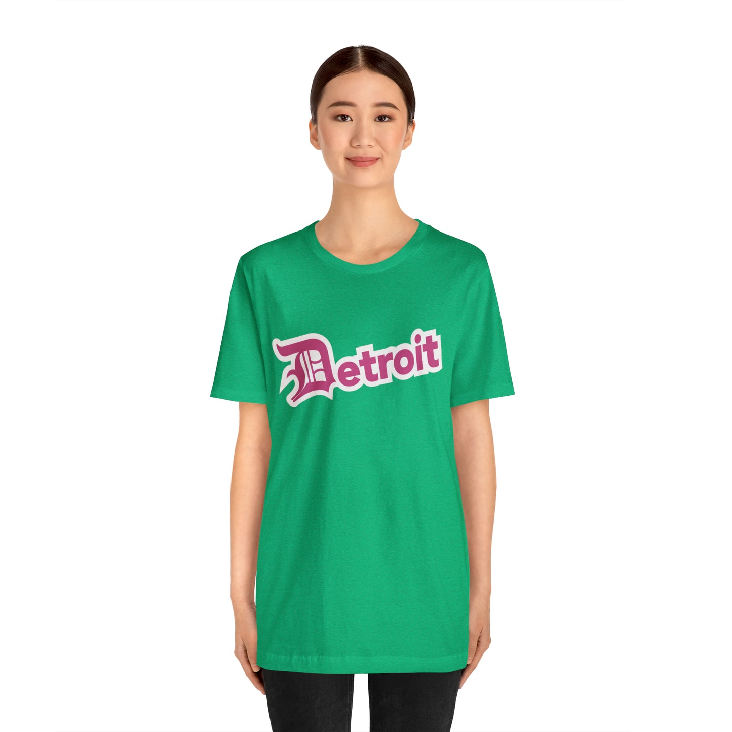 'Detroit' T-Shirt (Apple Blossom Pink w/ Old English 'D') | Unisex Standard