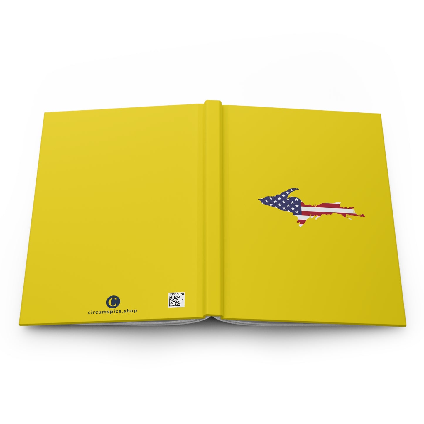 Michigan Upper Peninsula Hardcover Journal (w/ UP USA Flag) | Ruled - Gadsden Yellow