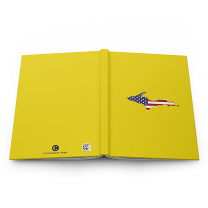 Michigan Upper Peninsula Hardcover Journal (w/ UP USA Flag) | Ruled - Gadsden Yellow