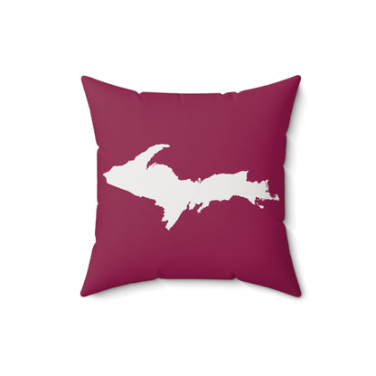 Michigan Upper Peninsula Accent Pillow (w/ UP Outline) | Ruby Red