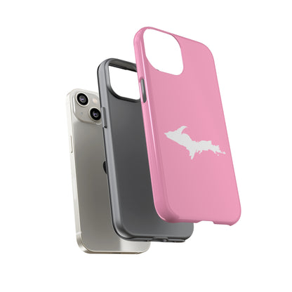 Michigan Upper Peninsula Tough Phone Case ('67 Caddie Pink w/ UP Outline) | Apple iPhone