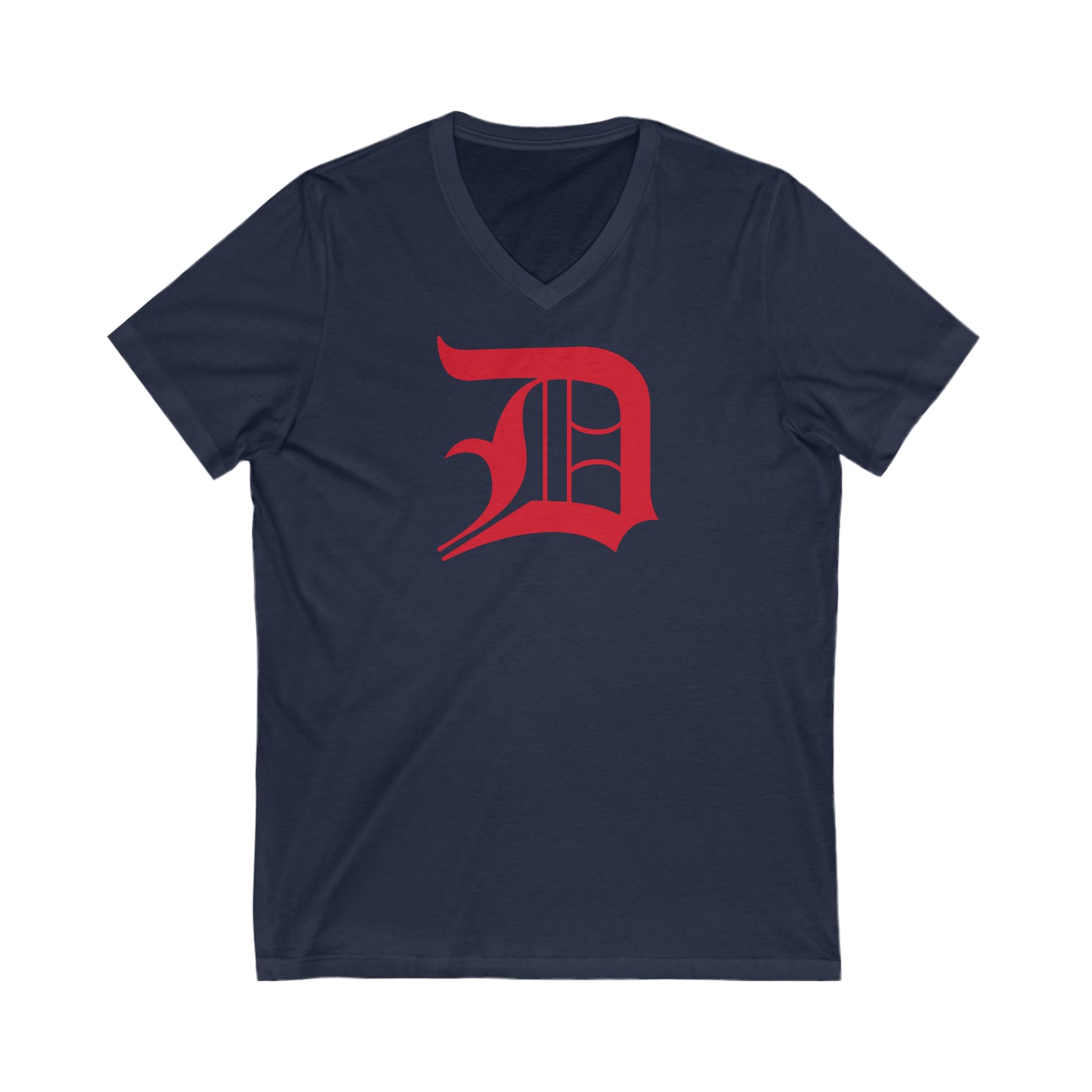 Detroit 'Old English D' T-Shirt (Aliform Red) | Unisex V-Neck