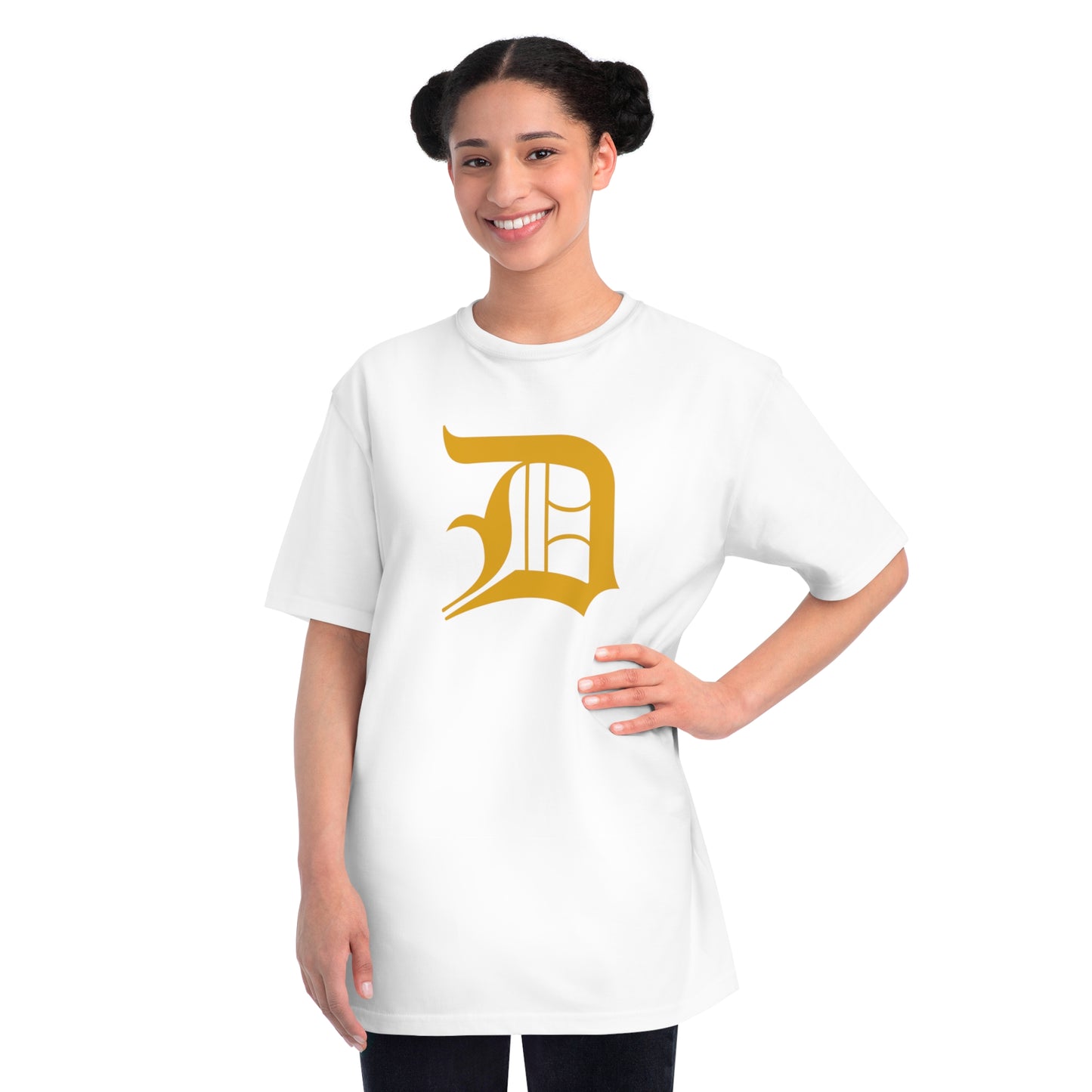 Detroit 'Old English D' T-Shirt (Gold) | Unisex Organic