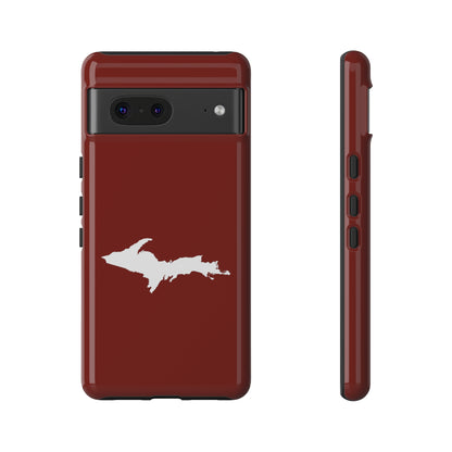 Michigan Upper Peninsula Tough Phone Case (Traverse Cherry Red w/ UP Outline) | Samsung & Pixel Android