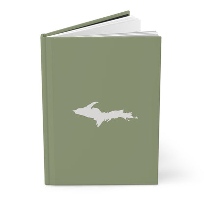 Michigan Upper Peninsula Hardcover Journal (Beachgrass Green w/ UP Outline) | Ruled - 150pgs