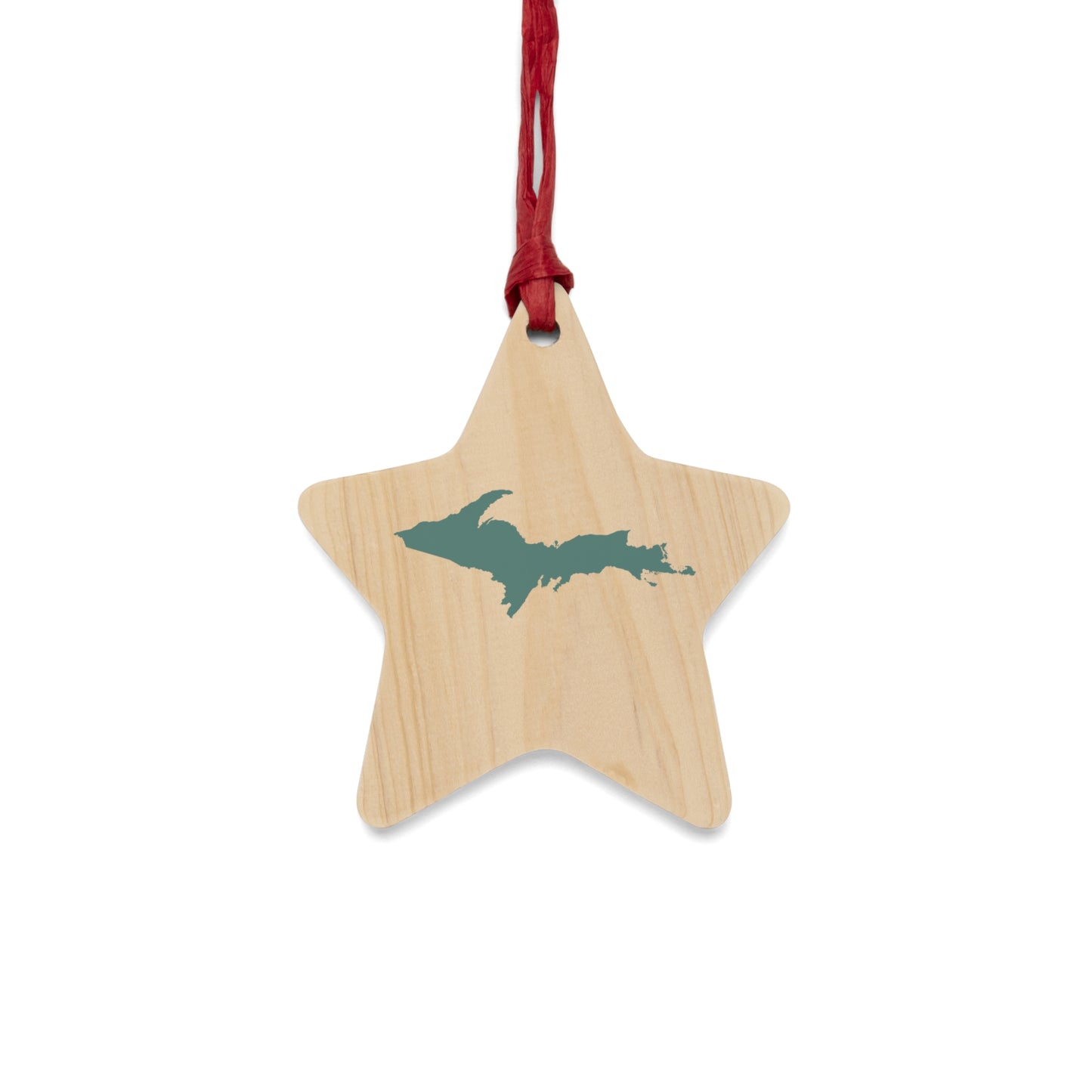 Michigan Upper Peninsula Christmas Ornament (Copper Green) | Wooden - 6 Shapes