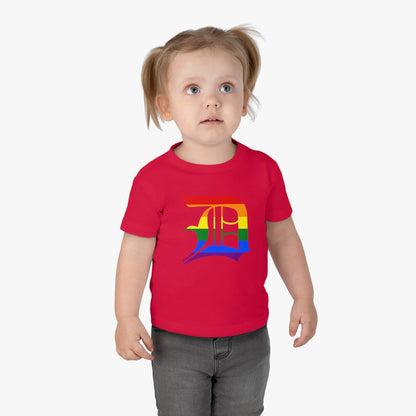 Detroit 'Old English D' Infant T-Shirt (Rainbow Pride Edition) | Short Sleeve