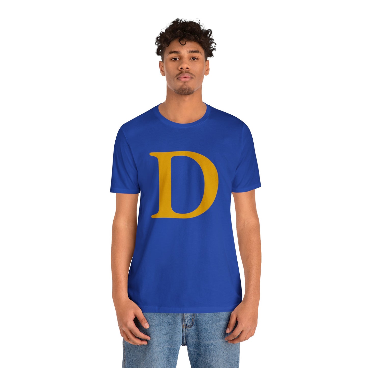 Detroit 'Old French D' T-Shirt (Gold Full Body Outline) | Unisex Standard Fit