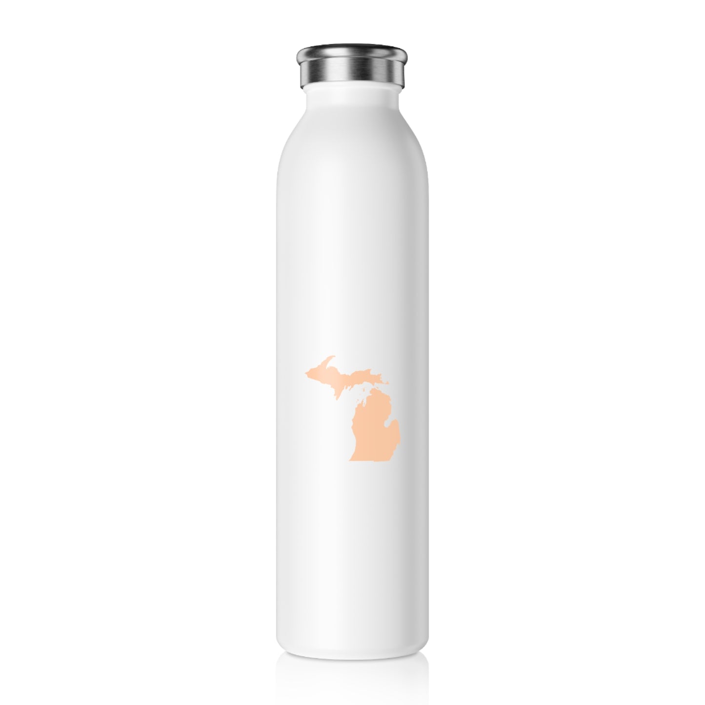 Michigan Water Bottle (w/ Peach Color Outline) | 20oz Double-Walled