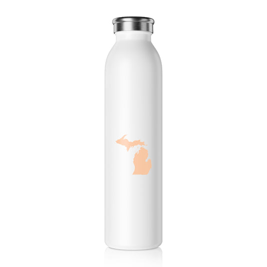 Michigan Water Bottle (w/ Peach Color Outline) | 20oz Double-Walled