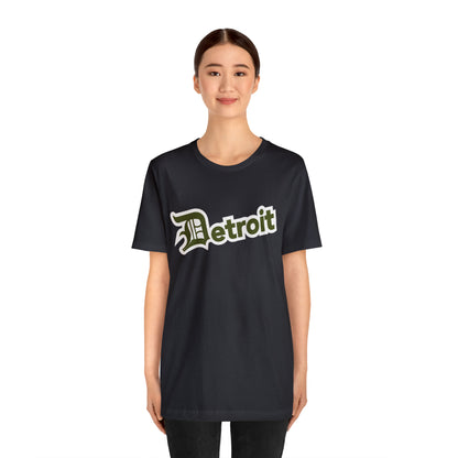 'Detroit' T-Shirt (Army Green w/ Old English 'D') | Unisex Standard