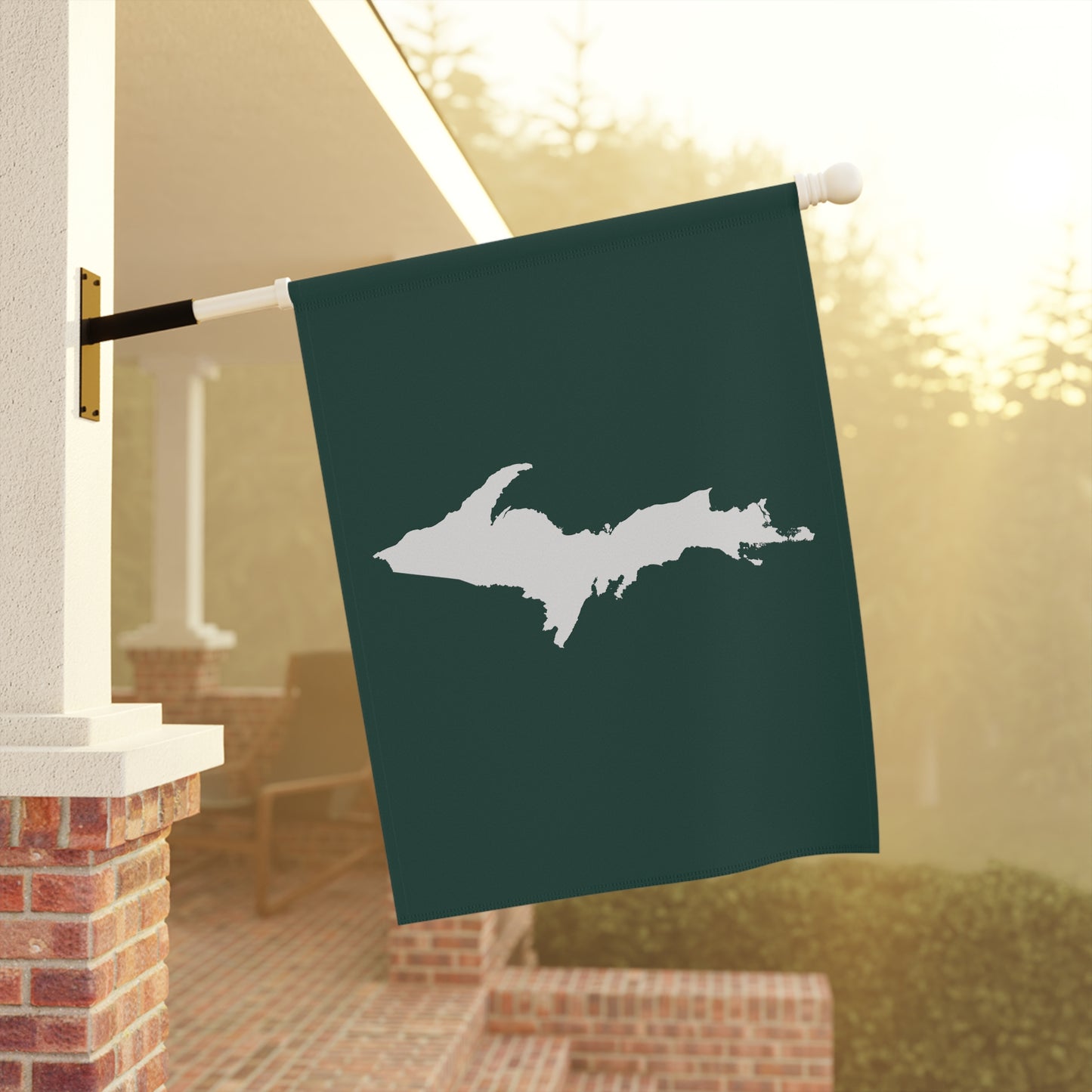 Michigan Upper Peninsula Home & Garden Flag (w/ UP Outline) | Laconic Green