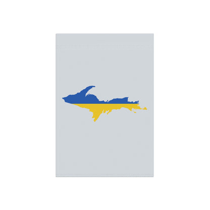 Michigan Upper Peninsula Home & Garden Flag (w/ UP Ukraine Flag) | Gossy White