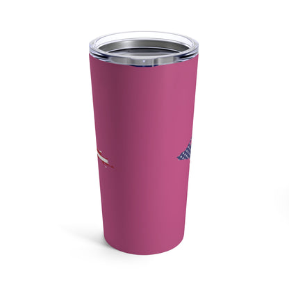 Michigan Upper Peninsula Tumbler (w/ UP USA Flag) | Apple Blossom Pink - 20oz