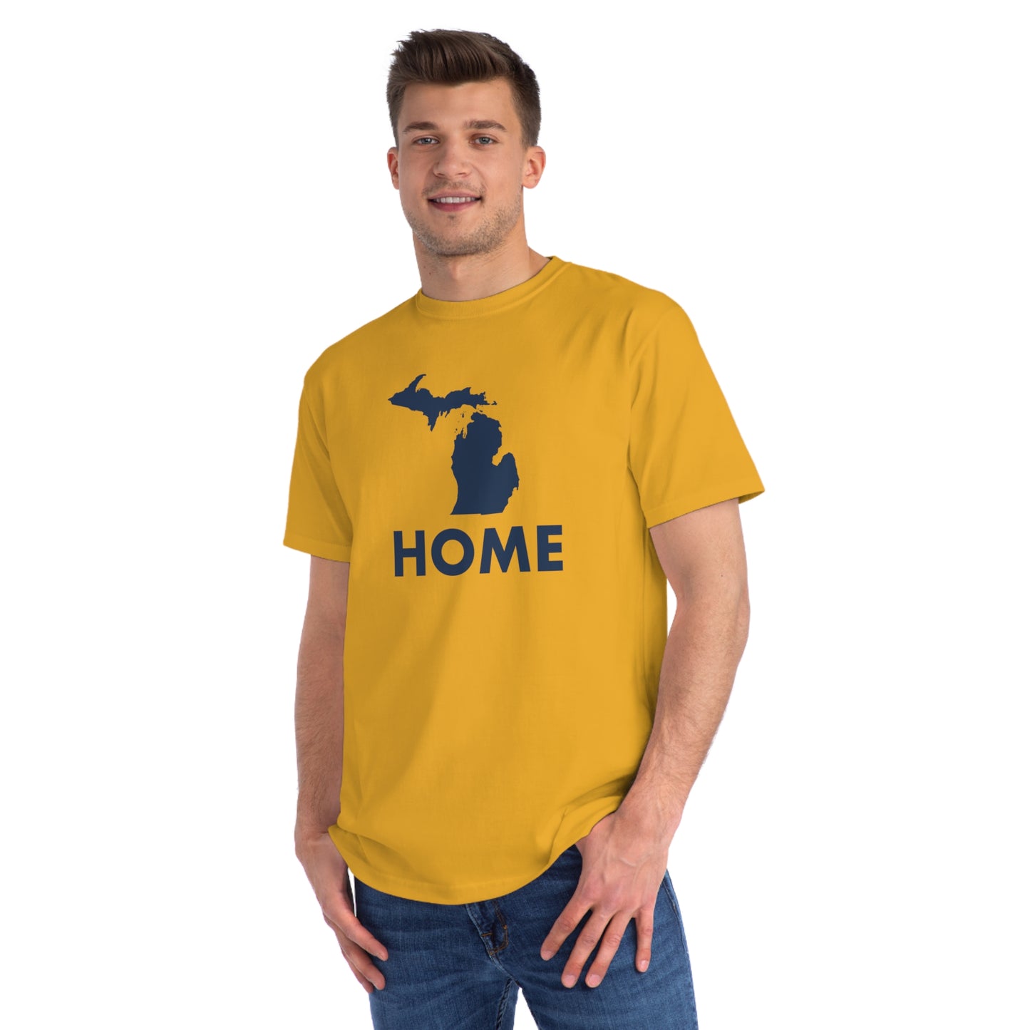 Michigan 'Home' T-Shirt (Geometric Sans Font) | Organic Unisex