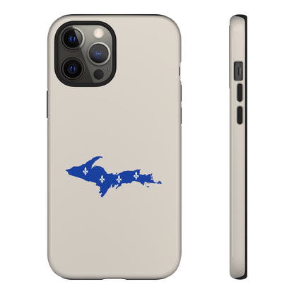 Michigan Upper Peninsula Tough Phone Case (Canvas Color w/ UP Quebec Flag Outline) | Apple iPhone