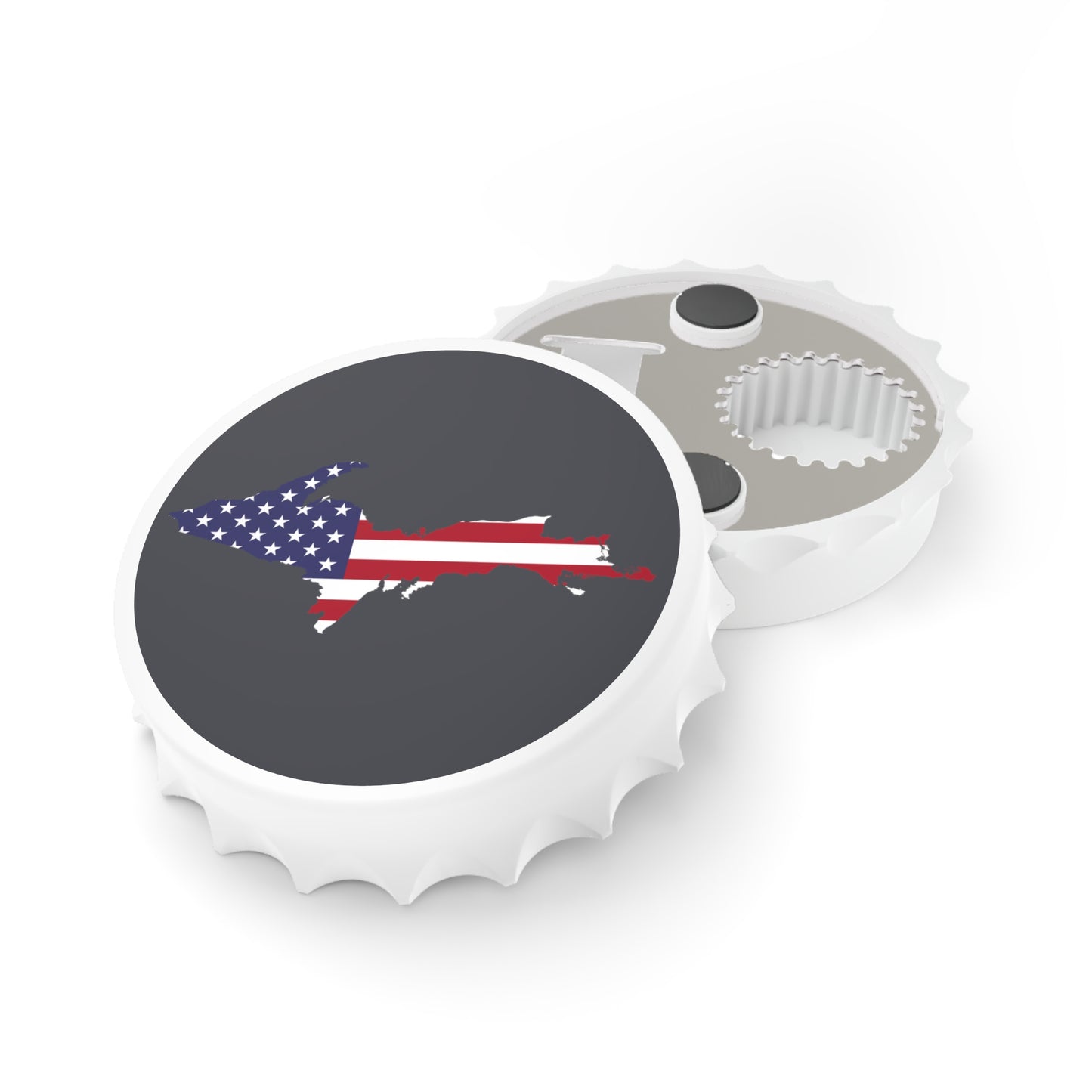 Michigan Upper Peninsula Bottle Opener (w/ UP USA Flag ) | Iron Ore Grey