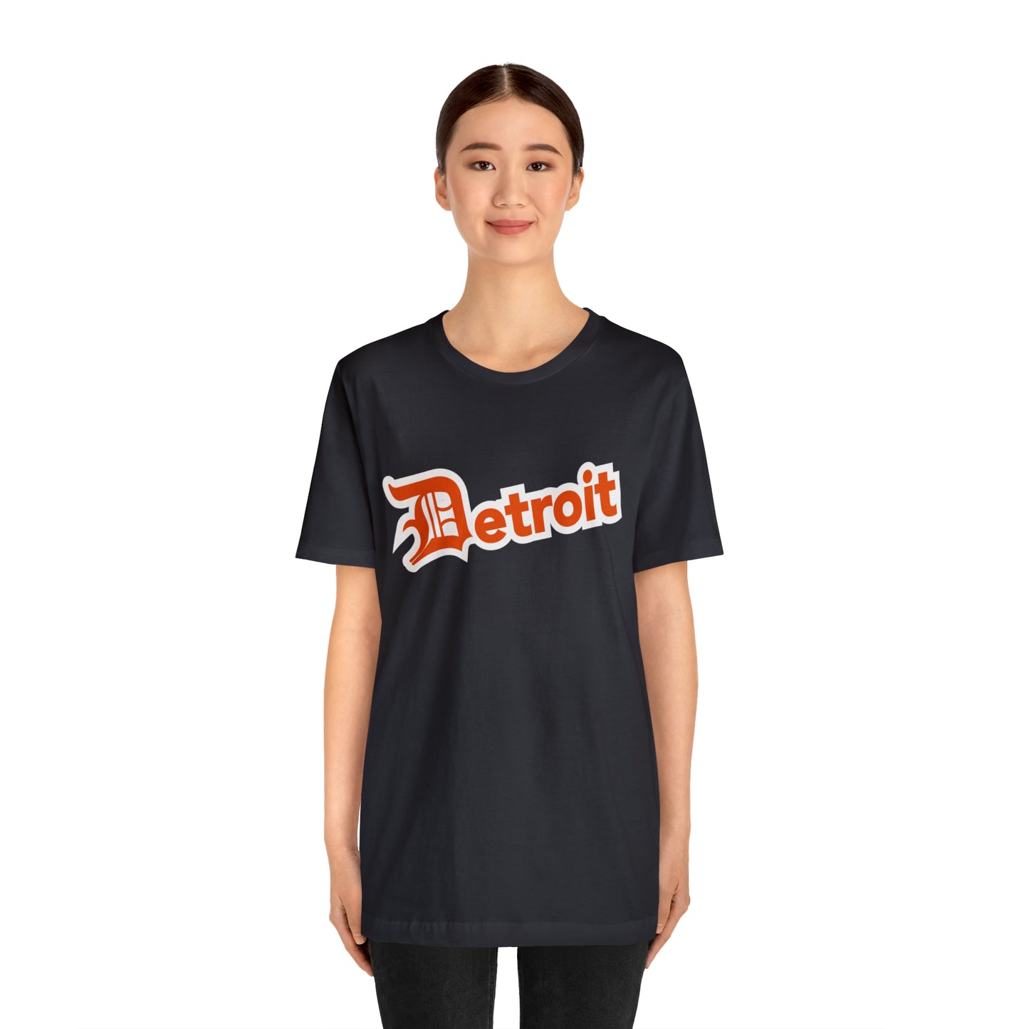 'Detroit' T-Shirt (Maple Leaf Orange w/ Old English 'D') | Unisex Standard