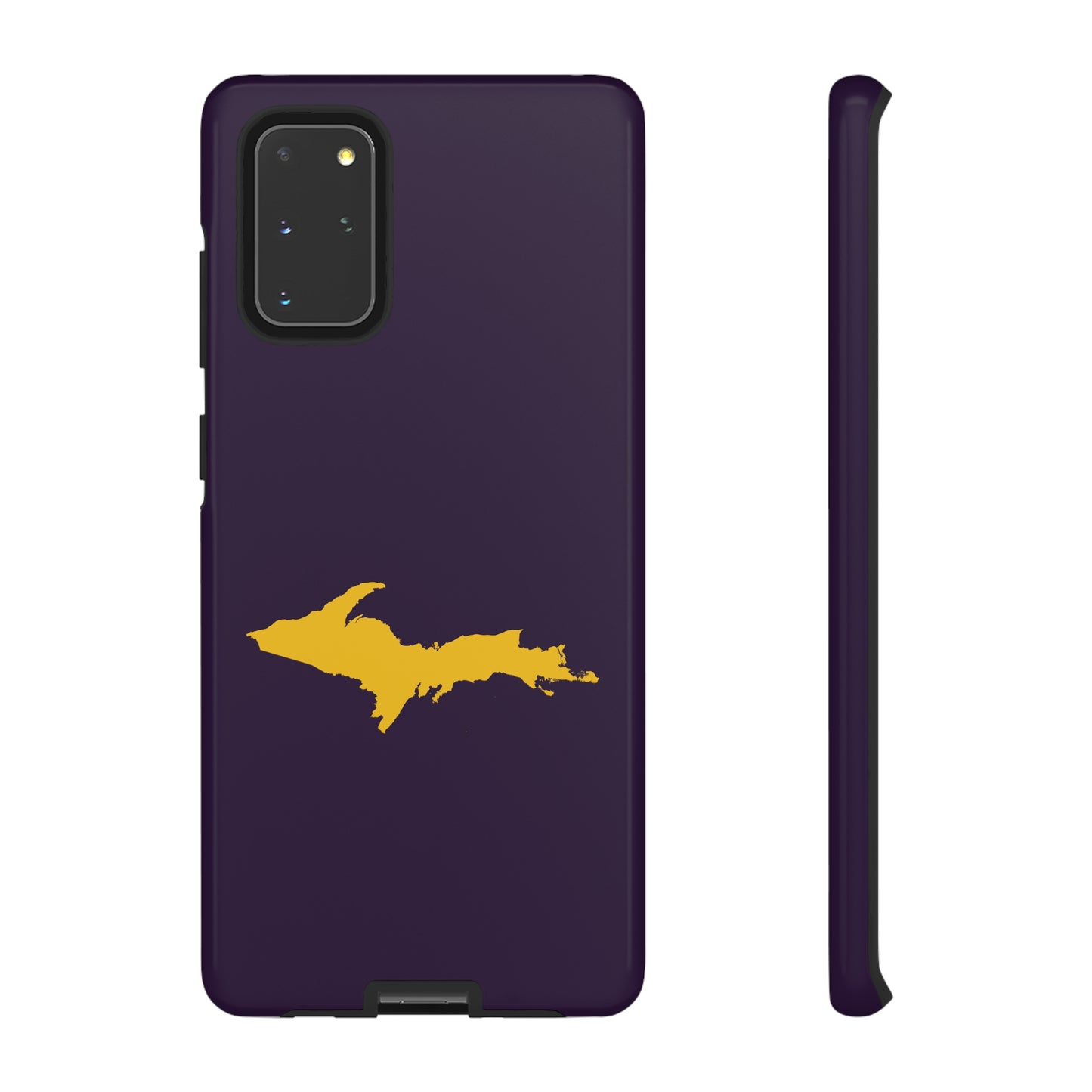 Michigan Upper Peninsula Tough Phone Case (Blackcurrant w/ Gold UP Outline) | Samsung & Pixel Android