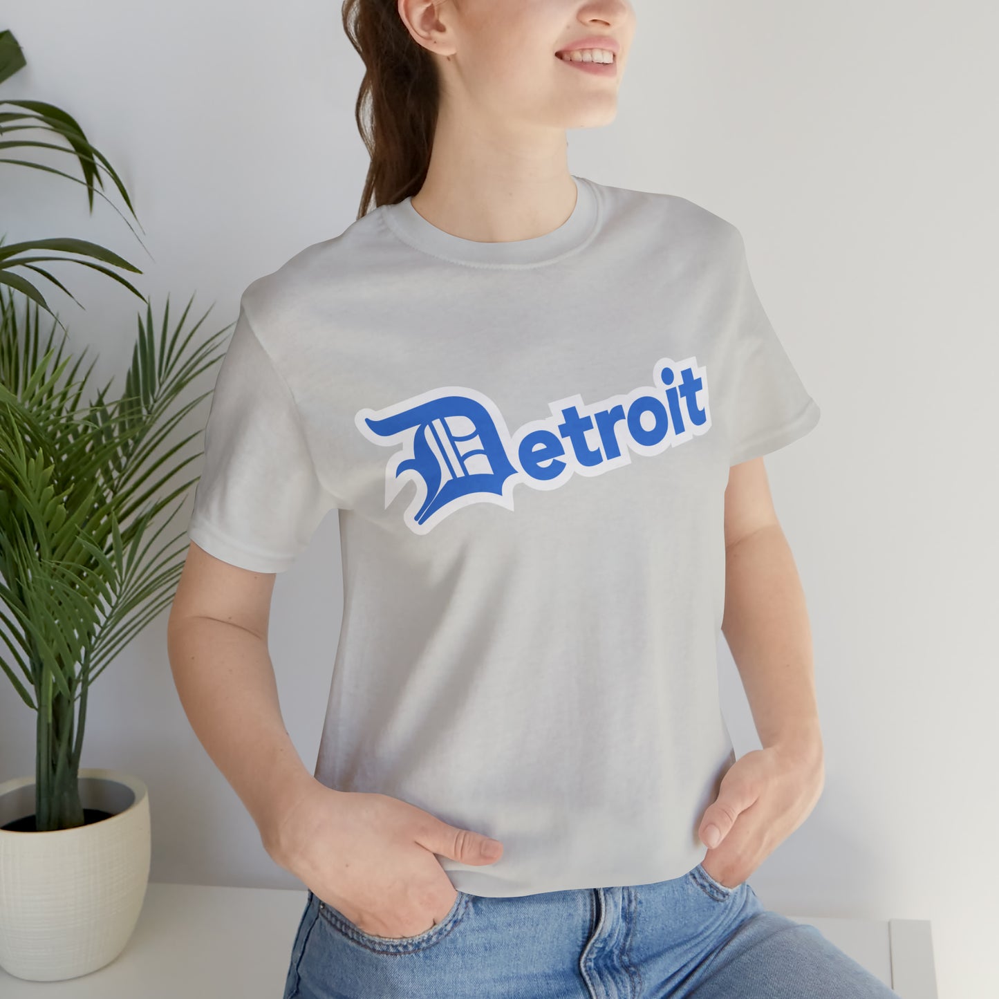 'Detroit' T-Shirt (Azure w/ Old English 'D') | Unisex Standard