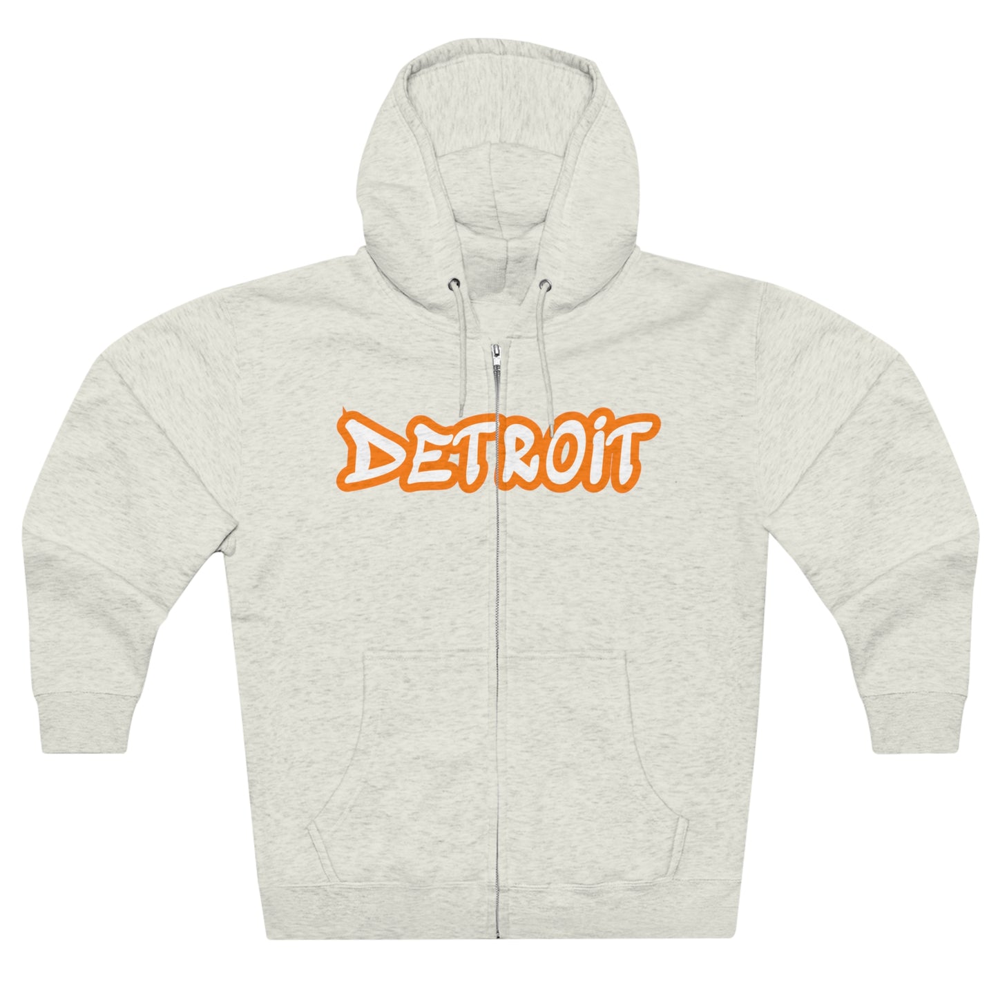 'Detroit' Hoodie (Orange Tag Font) | Unisex Full Zip