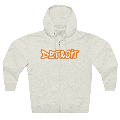 'Detroit' Hoodie (Orange Tag Font) | Unisex Full Zip