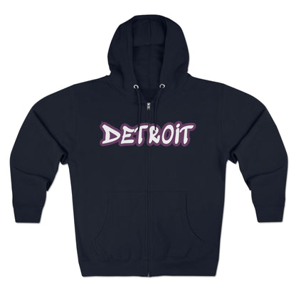 Detroit' Hoodie (Plum Tag Font) | Unisex Full Zip