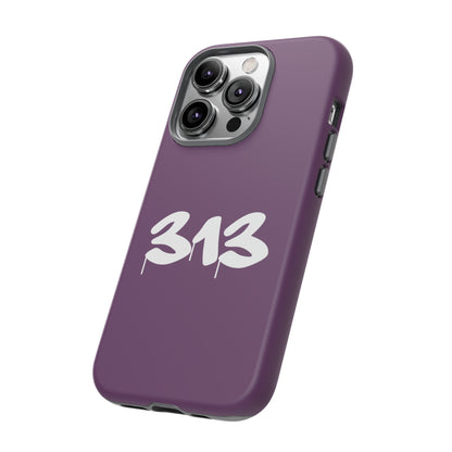 Detroit '313' Tough Phone Case (Plum Tag Font) | Apple iPhone