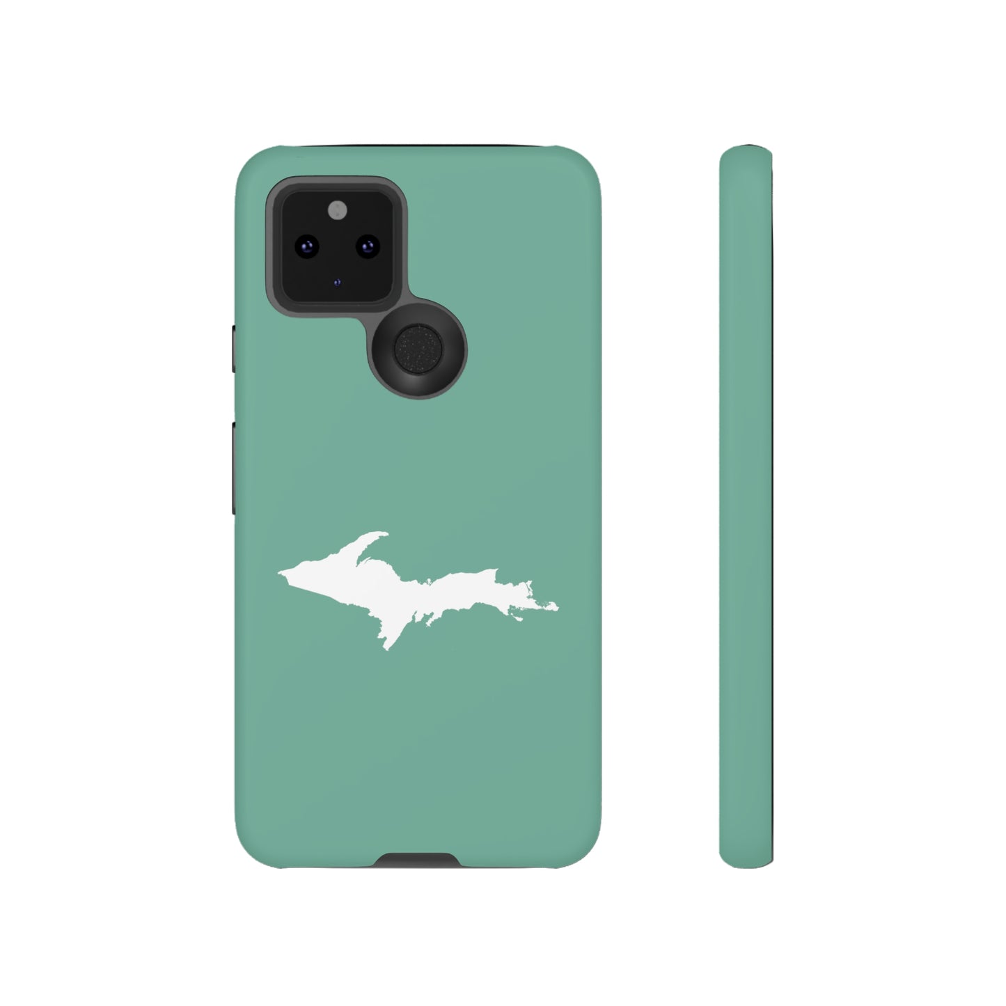 Michigan Upper Peninsula Tough Phone Case ('64 Metallic Mint Green w/ UP Outline) | Samsung & Pixel Android