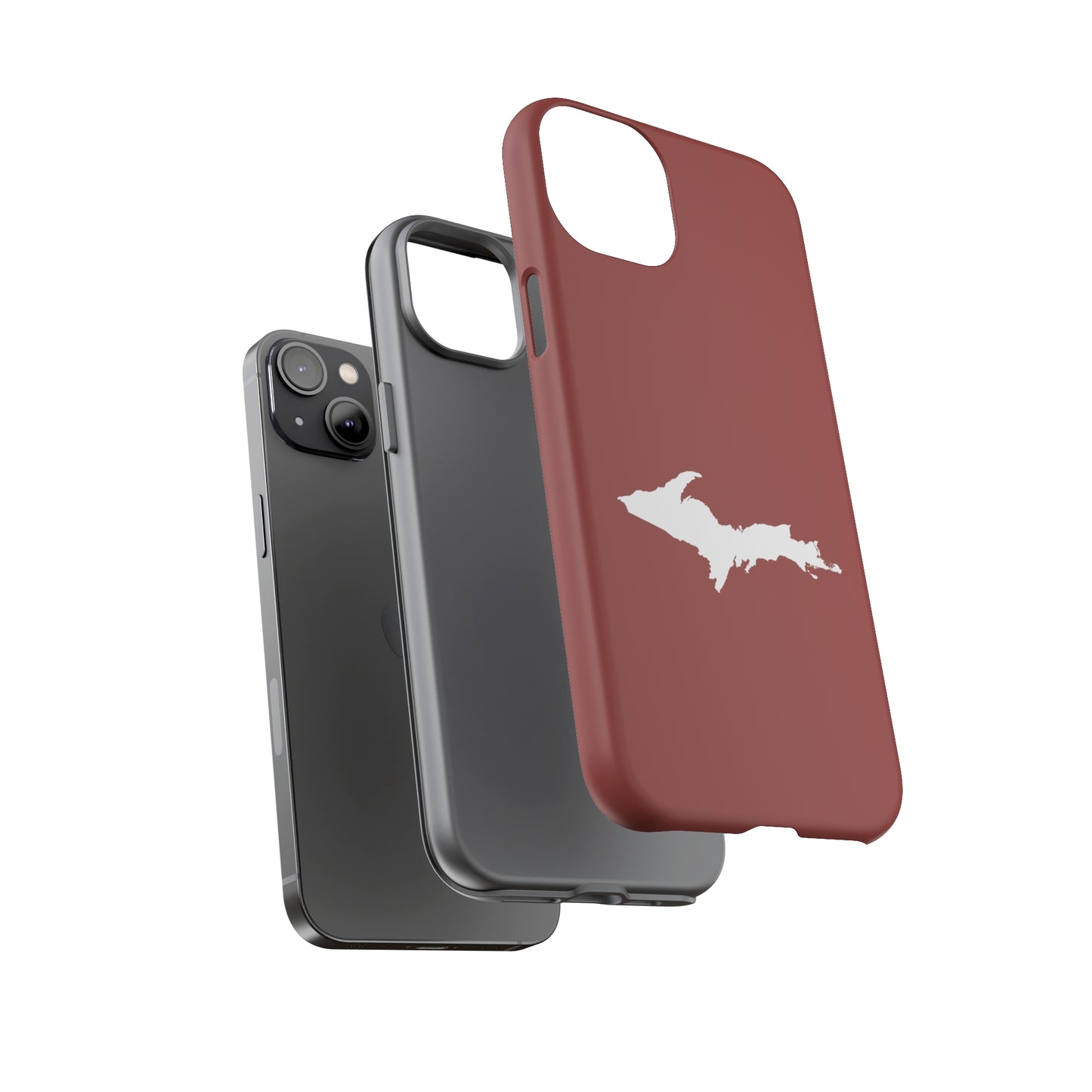 Michigan Upper Peninsula Tough Phone Case (Ore Dock Red w/ UP Outline) | Apple iPhone