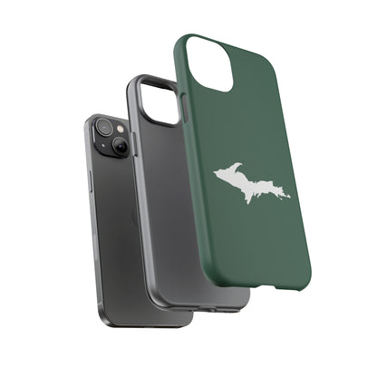 Michigan Upper Peninsula Tough Phone Case (Ginger Ale Green w/ UP Outline) | Apple iPhone