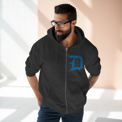 Detroit 'Old English D' Hoodie (Azure) | Unisex Full Zip