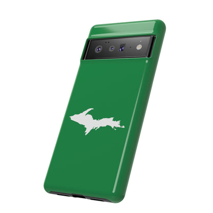 Michigan Upper Peninsula Tough Phone Case (Mackinac Bridge Green w/ UP Outline) | Samsung & Pixel Android