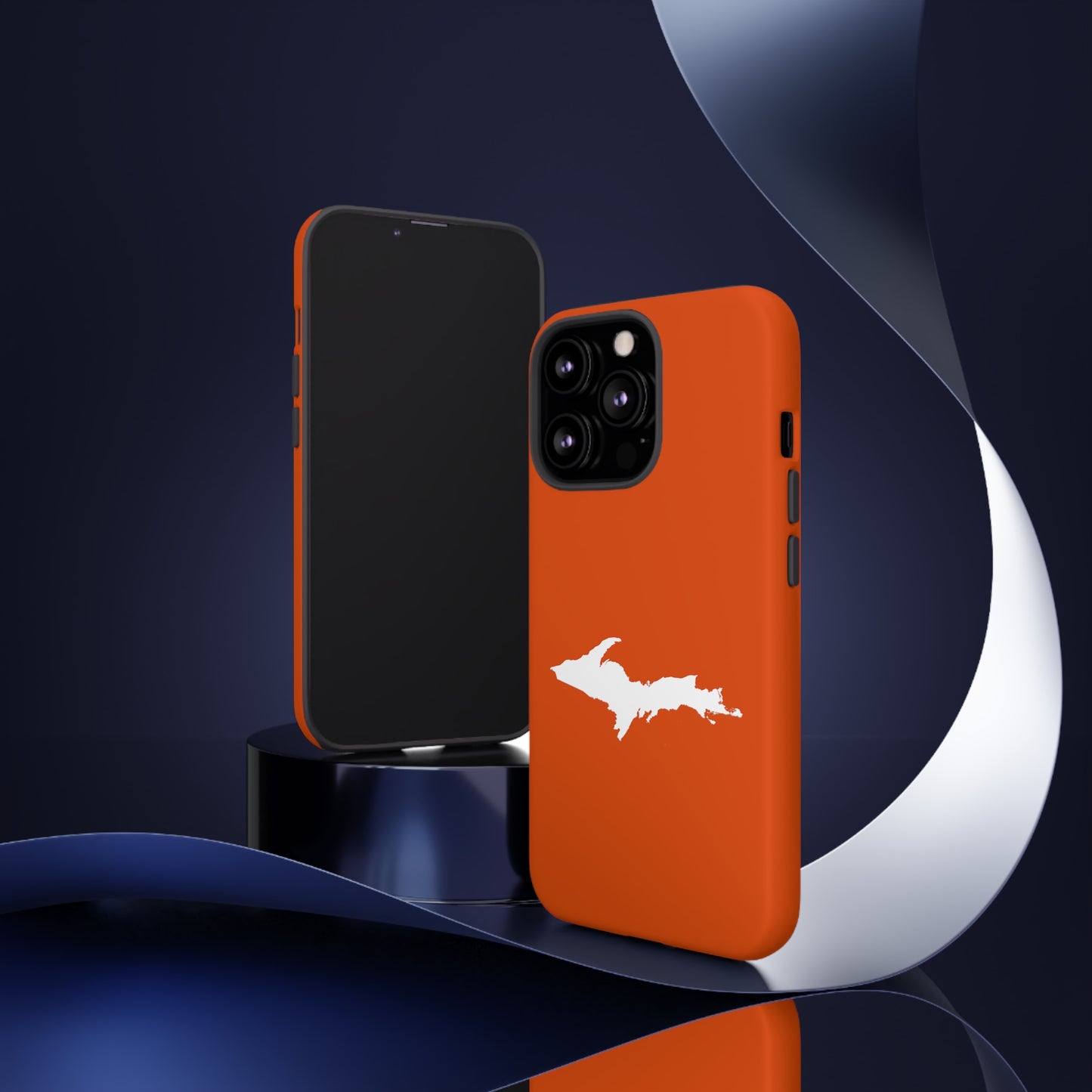 Michigan Upper Peninsula Tough Phone Case (Maple Leaf Orange w/ UP Outline) | Apple iPhone