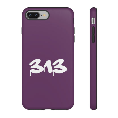 Detroit '313' Tough Phone Case (Plum Tag Font) | Apple iPhone