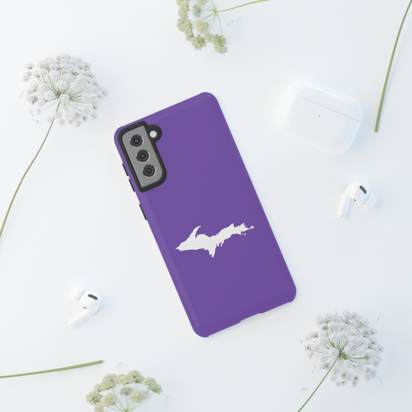 Michigan Upper Peninsula Tough Phone Case (Lake Iris w/ UP Outline) | Samsung & Pixel Android