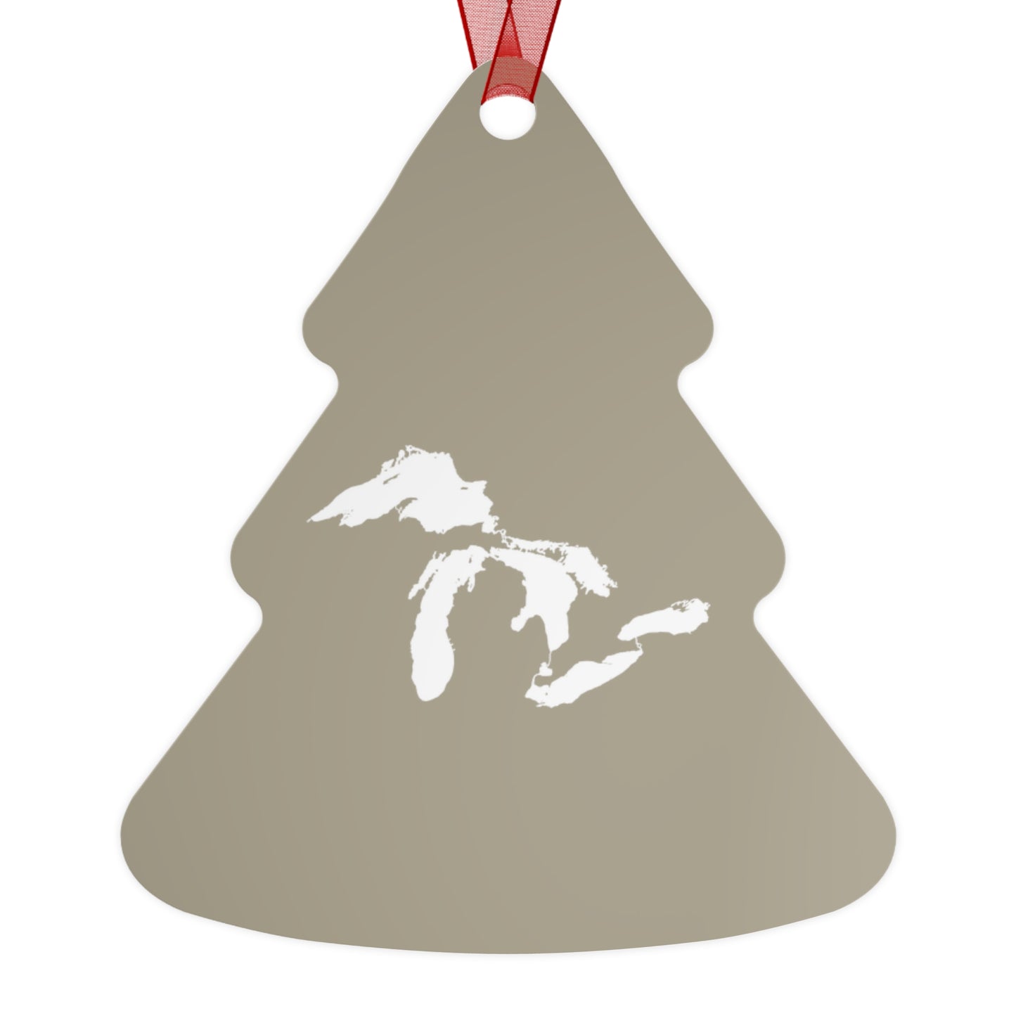 Great Lakes Christmas Ornament | Metal - Petoskey Beige