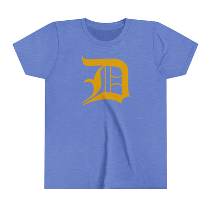 Detroit 'Old English D' T-Shirt (Gold) | Youth Short Sleeve