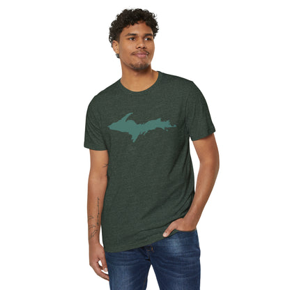 Michigan Upper Peninsula T-Shirt (w/ Copper Green UP Outline) | Unisex Recycled Organic