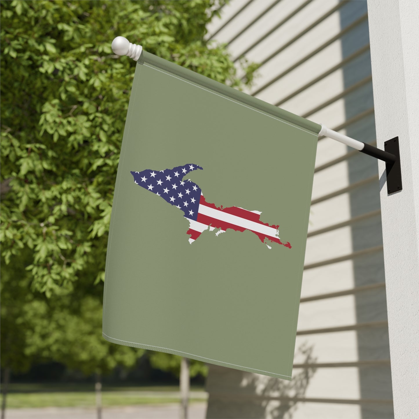 Michigan Upper Peninsula Home & Garden Flag (w/ UP USA Flag) | Beachgrass Green