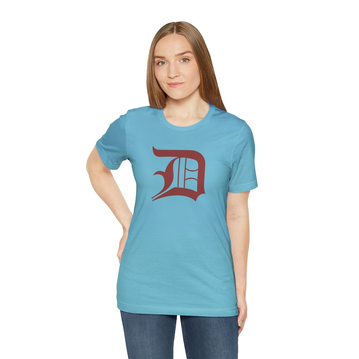 Detroit 'Old English D' T-Shirt (Ore Dock Red) | Unisex Standard