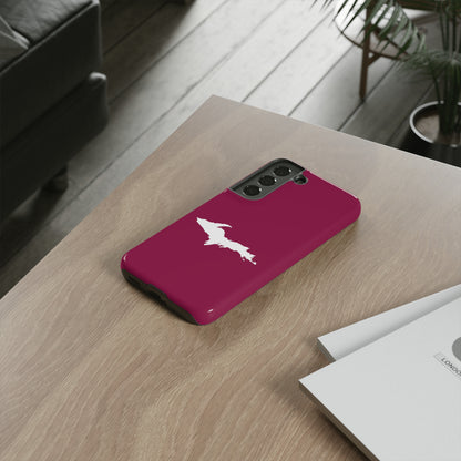 Michigan Upper Peninsula Tough Phone Case (Ruby Red w/ UP Outline) | Samsung & Pixel Android