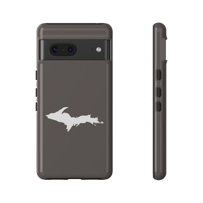 Michigan Upper Peninsula Tough Phone Case (Warren Tank Grey w/ UP Outline) | Samsung & Pixel Android