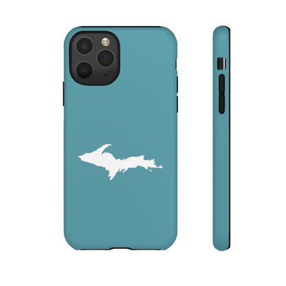 Michigan Upper Peninsula Tough Phone Case (Lake Huron Blue w/ UP Outline) | Apple iPhone