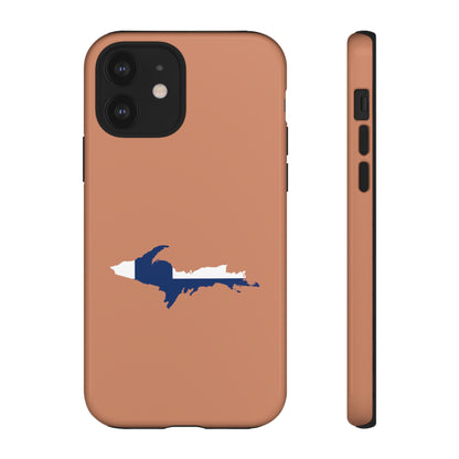 Michigan Upper Peninsula Tough Phone Case (Copper Color w/ UP Finland Flag Outline) | Apple iPhone