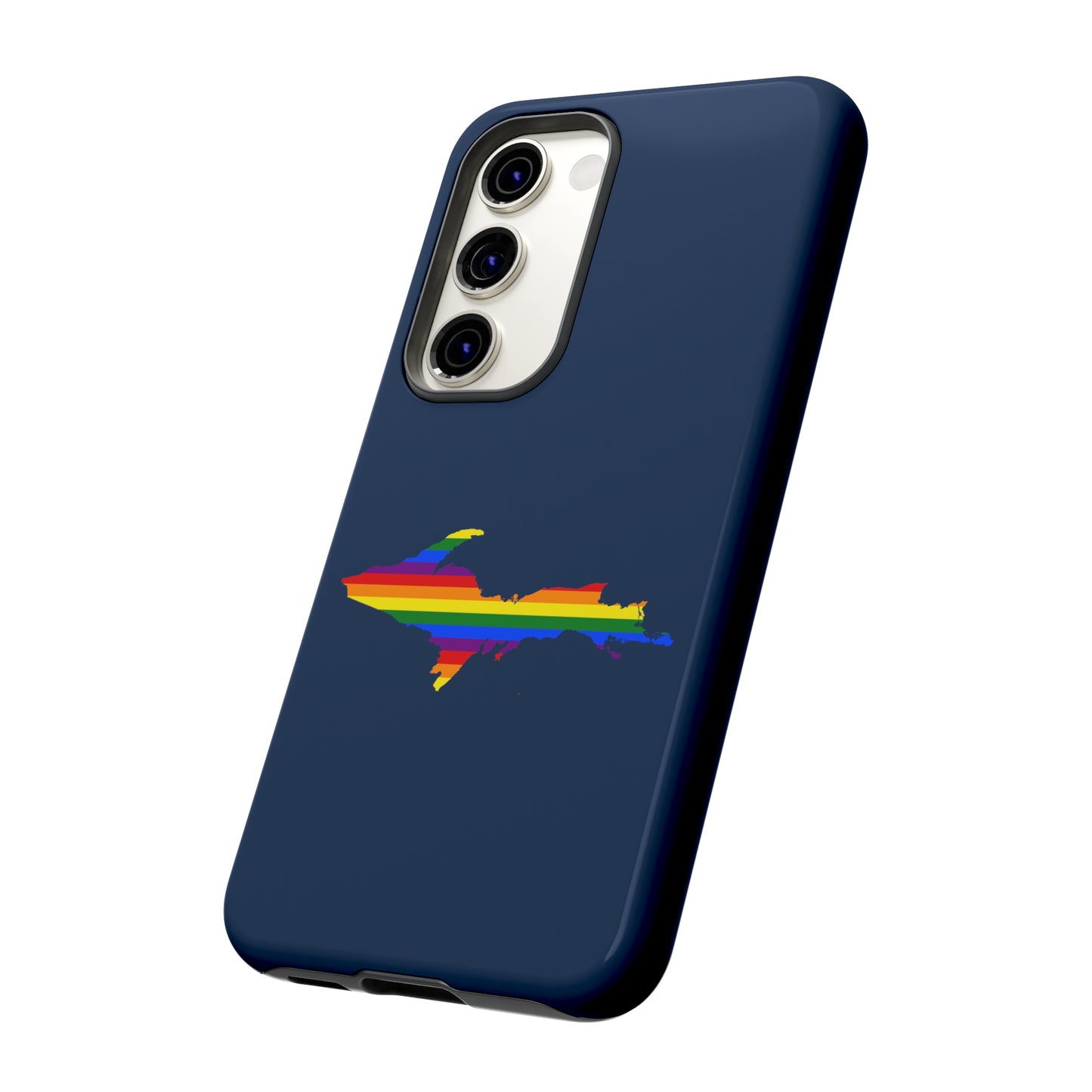 Michigan Upper Peninsula Tough Phone Case (Navy w/ UP Pride Flag Outline) | Samsung & Pixel Android