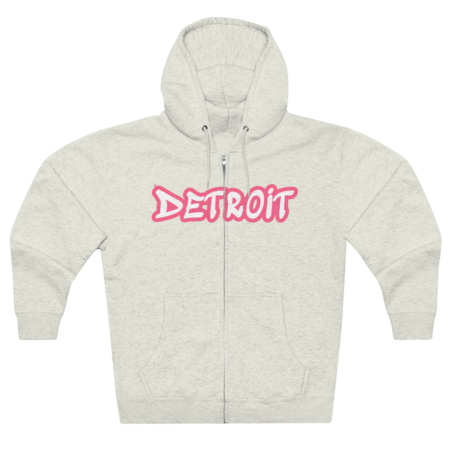 'Detroit' Hoodie (Rhodochrosite Pink Tag Font) | Unisex Full Zip