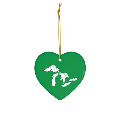 Great Lakes Christmas Ornament (Shamrock Green) | Ceramic - 4 Shapes