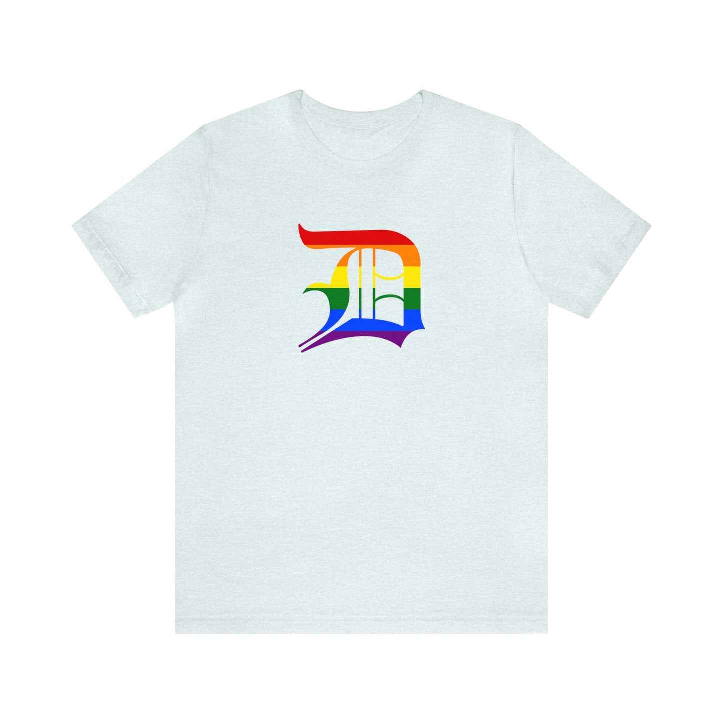 Detroit 'Old English D' T-Shirt (Rainbow Pride Edition) | Unisex Standard